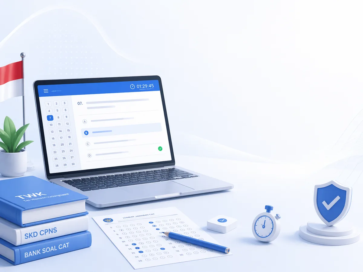 Ilustrasi dashboard belajar dan tryout CPNS